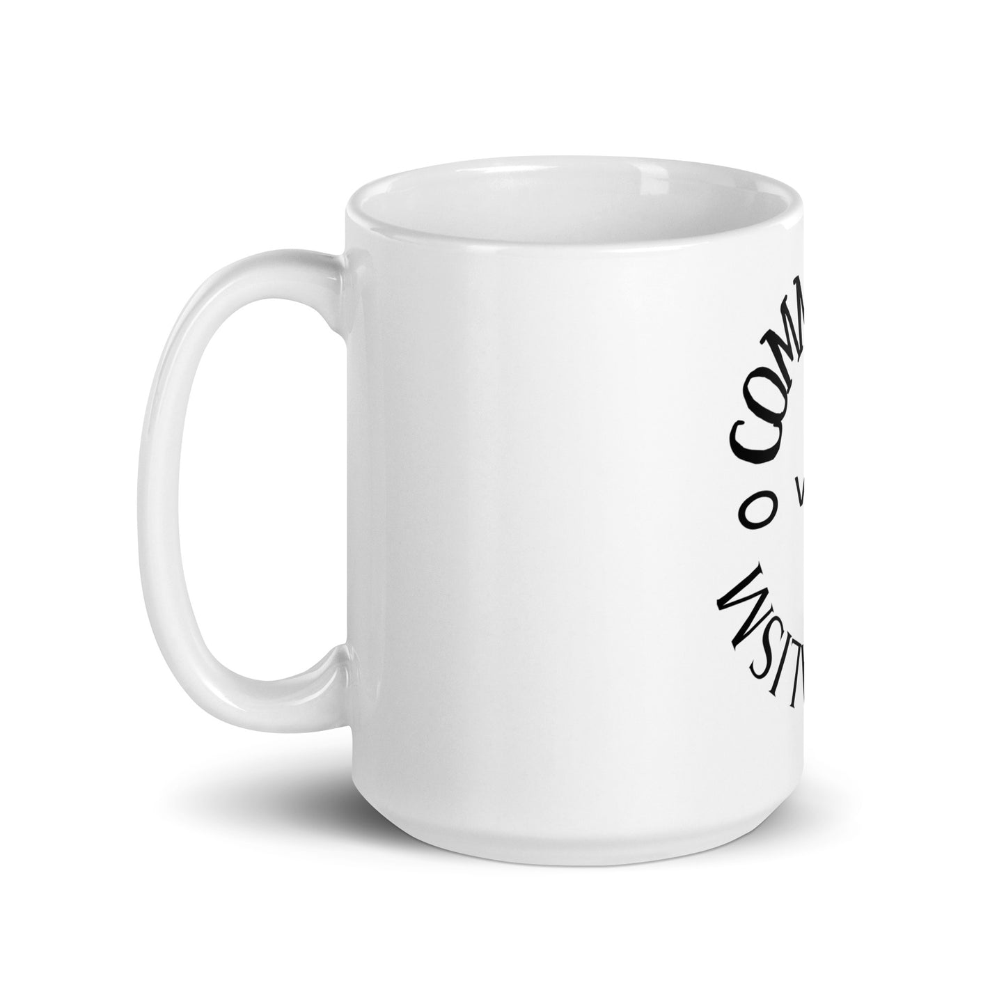 White glossy mug